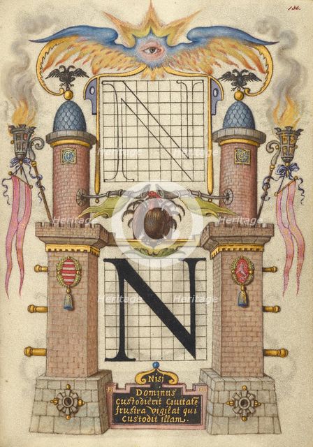 Initial D: The Jewish Peoples Freed from Captivity; Bute Psalter, text and illumination about 1285. Creator: Bute Master.