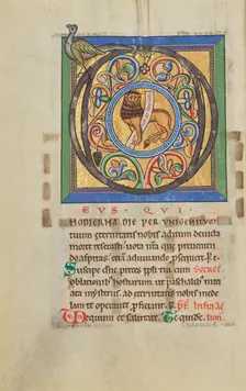Initial D: The Lion of Judah; Stammheim Missal, probably 1170s. Creator: Unknown