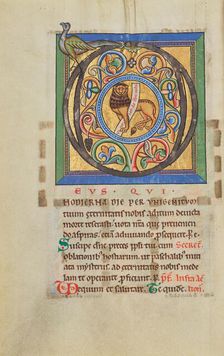 Initial D: The Lion of Judah; Stammheim Missal, probably 1170s. Creator: Unknown