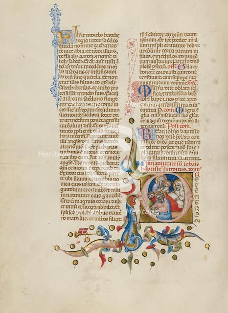 Initial D: The Naming of Saint John the Baptist; Missal, between about 1389 and 1400. Creator: Master of the Brussels Initials.
