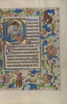 Initial D: The Nativity; Book of Hours, about 1450-1455. Creator: Master of the Lee Hours
