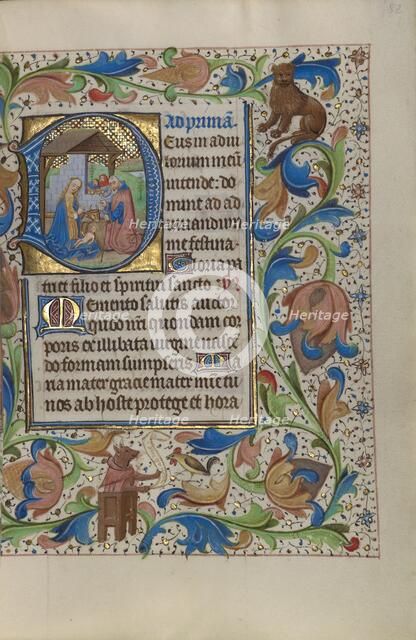 Initial D: The Nativity; Book of Hours, about 1450-1455. Creator: Master of the Lee Hours.