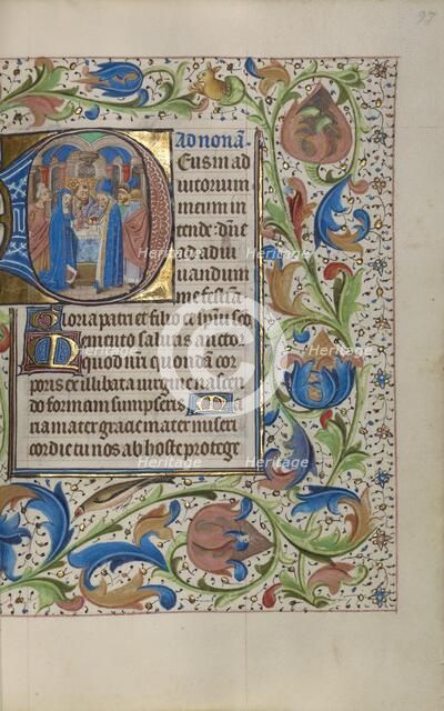 Initial D: The Presentation in the Temple; Book of Hours, about 1450-1455. Creator: Master of the Lee Hours.