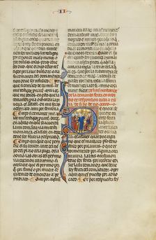 Initial D: Three Men Disputing before a Judge; Vidal Mayor, about 1290-1310. Creator: Unknown