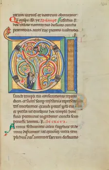 Initial D: Zacchaeus and Christ; Stammheim Missal, probably 1170s. Creator: Unknown