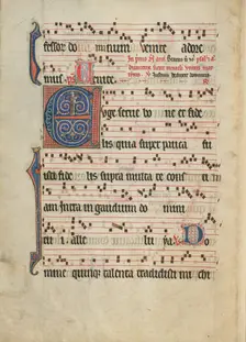 Initial E: A Bishop; Antiphonal, about 1260-1270. Creator: Unknown