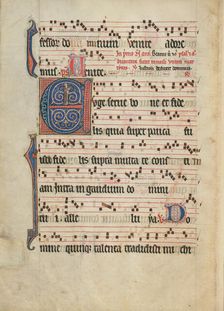 Initial E: A Bishop; Antiphonal, about 1260-1270. Creator: Unknown