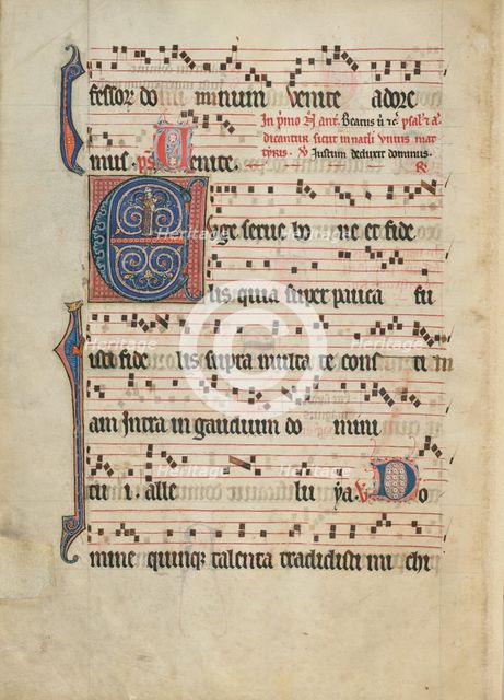 Initial E: A Bishop; Antiphonal, about 1260-1270. Creator: Unknown.