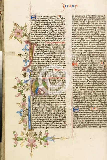 Initial E: A Prophet, about 1450. Creator: Circle of Stefan Lochner.