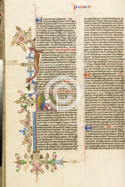 Initial E: A Prophet, about 1450. Creator: Circle of Stefan Lochner.