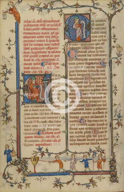 Initial E: A Prophet; Initial Q: A Prophet; Breviary, about 1320-1325. Creator: Unknown.