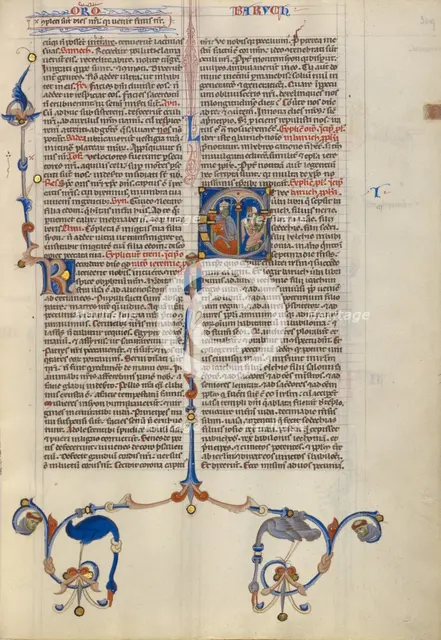 Initial E: Baruch; Abbey Bible, about 1250-1262. Creator: Unknown.