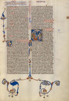 Initial E: Baruch; Abbey Bible, about 1250-1262. Creator: Unknown
