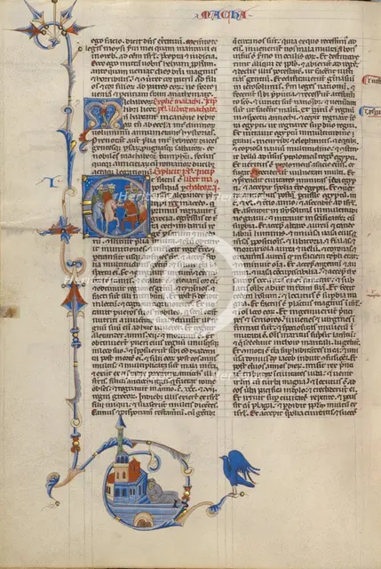 Initial E: Battle Scene; Abbey Bible, about 1250-1262. Creator: Unknown.
