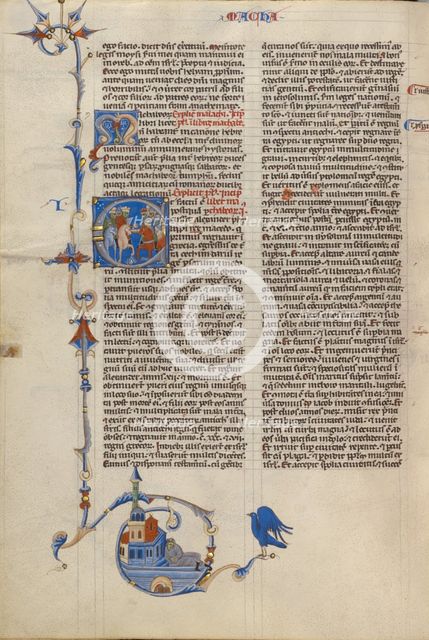 Initial E: Battle Scene; Abbey Bible, about 1250-1262. Creator: Unknown.