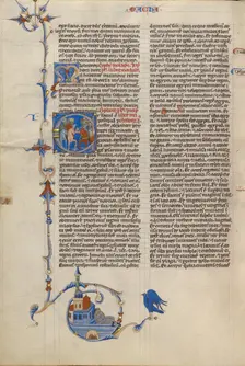 Initial E: Battle Scene; Abbey Bible, about 1250-1262. Creator: Unknown
