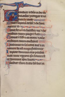 Initial E: David Praying; Bute Psalter, text and illumination about 1285. Creator: Bute Master