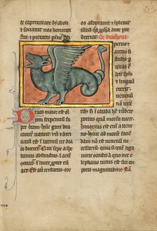 Initial E: David Praying: Initial D: A Female Saint Praying; Bute Psalter, about 1285. Creator: Bute Master