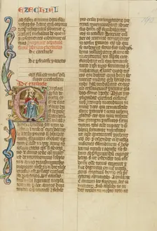 Initial E: Ezekiel; Historia Scholastica, about 1300. Creator: Peter Comestor