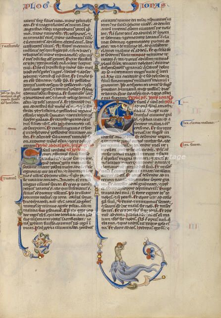 Initial E: Jonah ; Abbey Bible, about 1250-1262. Creator: Unknown.
