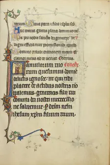Initial F: A Woman in Prayer; Ruskin Hours, about 1300. Creator: Unknown