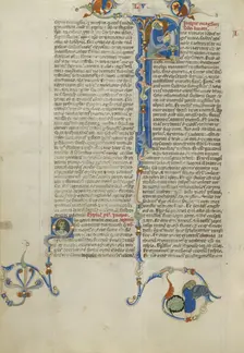 Initial F: Saint Luke; Abbey Bible, about 1250-1262. Creator: Unknown