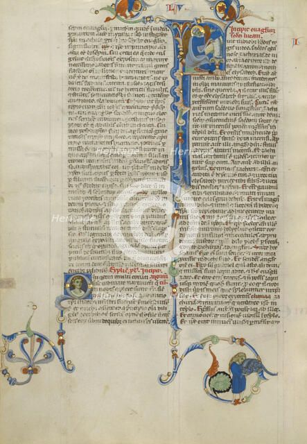 Initial F: Saint Luke; Abbey Bible, about 1250-1262. Creator: Unknown.