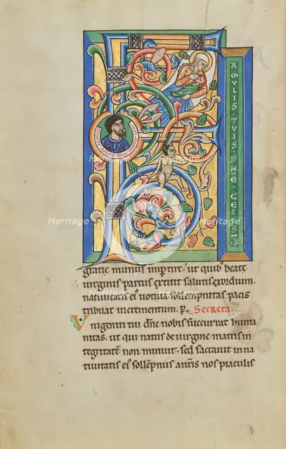Initial F: The Birth of the Virgin; Initial F: The Nativity of the Virgin, probably 1170s. Creator: Unknown.