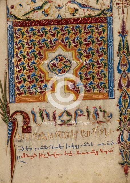 Initial F: The Coronation of the Virgin; Bute Psalter, text and illumination about 1285. Creator: Bute Master.