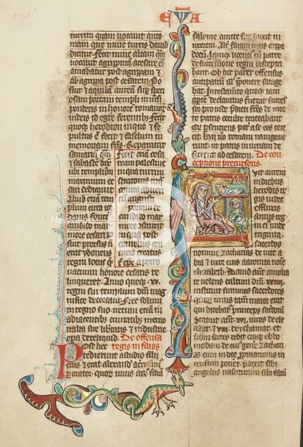 Initial F: The Nativity; Historia Scholastica, about 1300. Creator: Unknown.