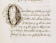 Initial from a register of deeds, early 16th-century. Creator: Unknown