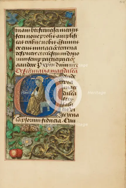 Initial G: Mary Magdalene; Crohin-La Fontaine Hours, (about 1480-1485?). Creators: Master of the Dresden Prayer Book, Workshop of the Master of the Dresden Prayer Book.