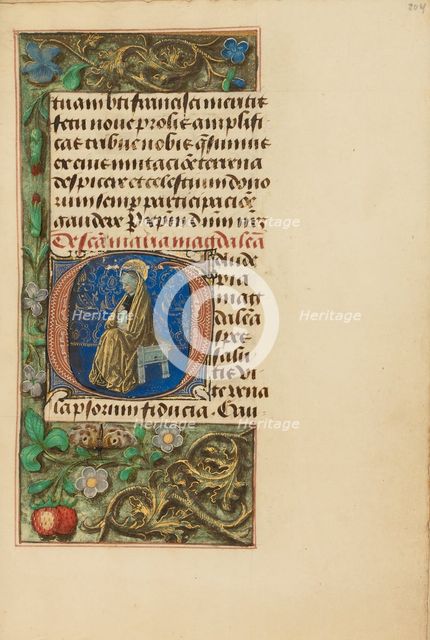 Initial G: Mary Magdalene; Crohin-La Fontaine Hours, (about 1480-1485?). Creators: Master of the Dresden Prayer Book, Workshop of the Master of the Dresden Prayer Book.