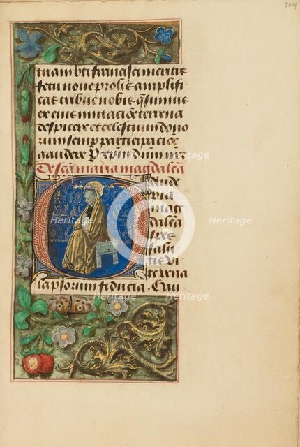 Initial G: Mary Magdalene; Crohin-La Fontaine Hours, (about 1480-1485?). Creators: Master of the Dresden Prayer Book, Workshop of the Master of the Dresden Prayer Book.