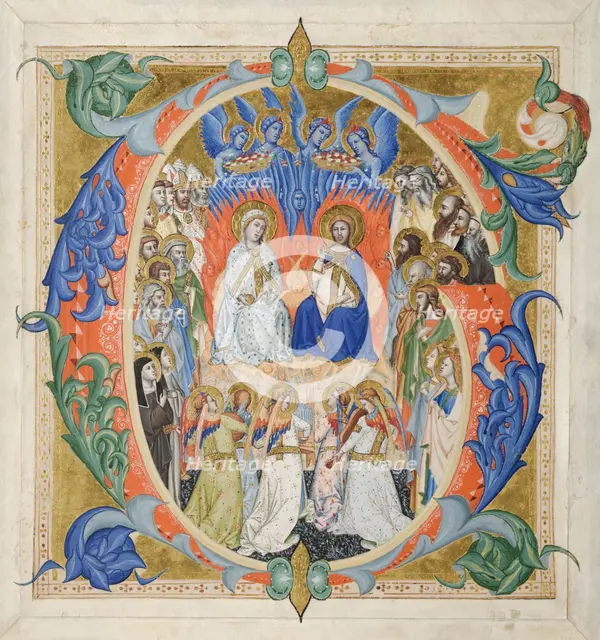 Initial G[audeamus omnes] from a Gradual: The Court of Heaven, 1371-77. Creator: Don Silvestro dei Gherarducci (Italian, 1339-1399).