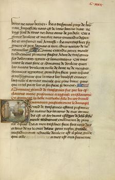 Initial G: Gillion's Son Gerard Taken Prisoner by Ship to Dubrovnik, 1464. Creators: Lieven van Lathem, David Aubert