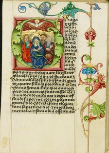 Initial G: Pentecost; Prayer Book, about 1470-1480. Creator: Workshop of Valentine Noh