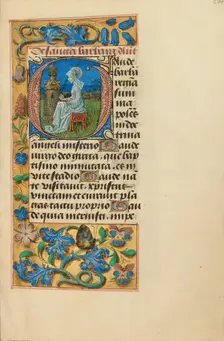 Initial G: Saint Barbara; Crohin-La Fontaine Hours, (about 1480-1485?). Creators: Master of the Dresden Prayer Book, Workshop of the Master of the Dresden Prayer Book