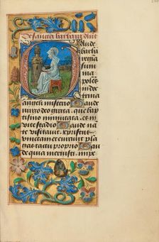 Initial G: Saint Barbara; Crohin-La Fontaine Hours, (about 1480-1485?). Creators: Master of the Dresden Prayer Book, Workshop of the Master of the Dresden Prayer Book
