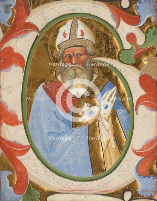 Initial G: Saint Blaise, about 1450-1460. Cutting from a gradual. Creator: Master of the Murano Gradual.