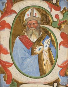 Initial G: Saint Blaise, about 1450-1460. Cutting from a gradual. Creator: Master of the Murano Gradual