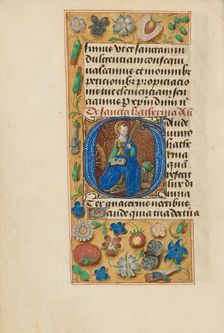 Initial G: Saint Catherine; Crohin-La Fontaine Hours, (about 1480-1485?). Creators: Master of the Dresden Prayer Book, Workshop of the Master of the Dresden Prayer Book
