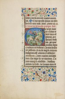 Initial G: Saint George and the Dragon; Llangattock Hours, 1450s. Creator: Master of the Llangattock Hours