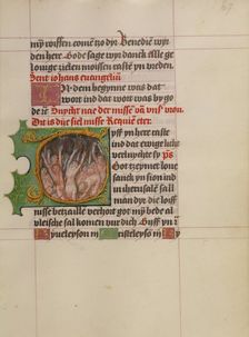 Initial G: Souls in Purgatory; Book of Hours, about 1500. Creator: Workshop of Gerard Horenbout