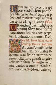 Initial G: Two Dancing Putti; Missal of Bishop Antonio Scarampi, 1567. Creator: Fra Vincentius a Fundis