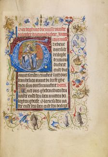 Initial G: The Throne of Grace; Book of Hours, after 1460. Creator: Unknown