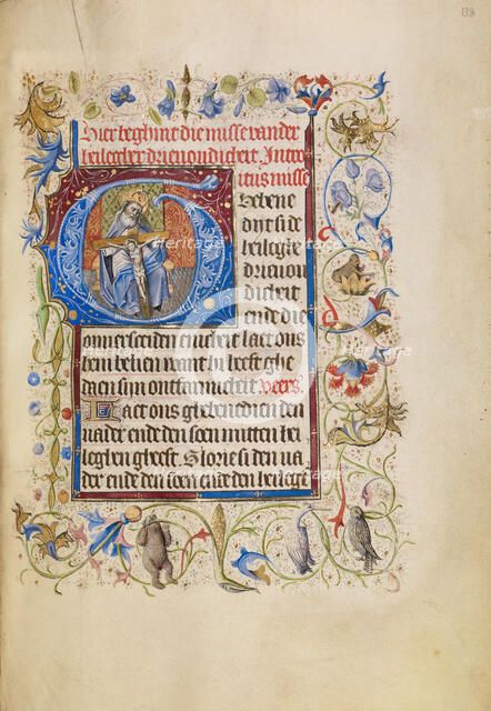 Initial G: The Throne of Grace; Book of Hours, after 1460. Creator: Unknown.