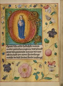 Initial G: The Virgin and Child; Book of Hours, about 1500. Creator: Workshop of Gerard Horenbout