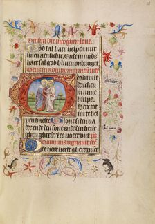Initial G: The Visitation; Book of Hours, after 1460. Creator: Unknown