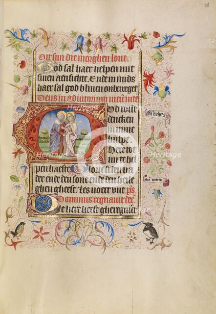 Initial G: The Visitation; Book of Hours, after 1460. Creator: Unknown.